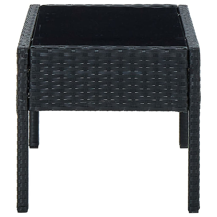 Tavolo da Giardino Nero 75x40x37 cm in Polyrattan cod mxl 34265