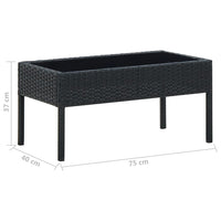 Tavolo da Giardino Nero 75x40x37 cm in Polyrattan cod mxl 34265