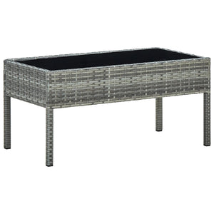 Tavolo da Giardino Grigio 75x40x37 cm in Polyrattan 45905