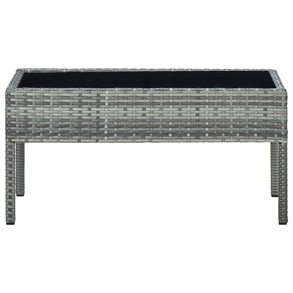 Tavolo da Giardino Grigio 75x40x37 cm in Polyrattan 45905