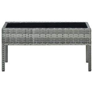 Tavolo da Giardino Grigio 75x40x37 cm in Polyrattan 45905