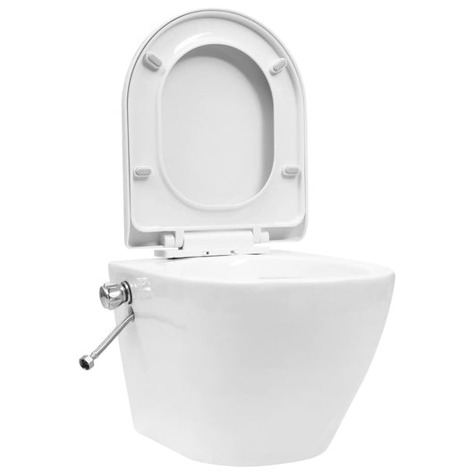 Toilette senza Bordo Sospesa con Funzione Bidet Ceramica Bianca 145781