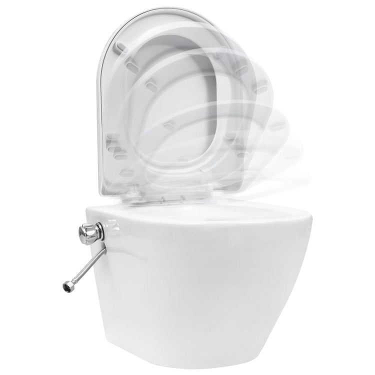 Toilette senza Bordo Sospesa con Funzione Bidet Ceramica Bianca 145781