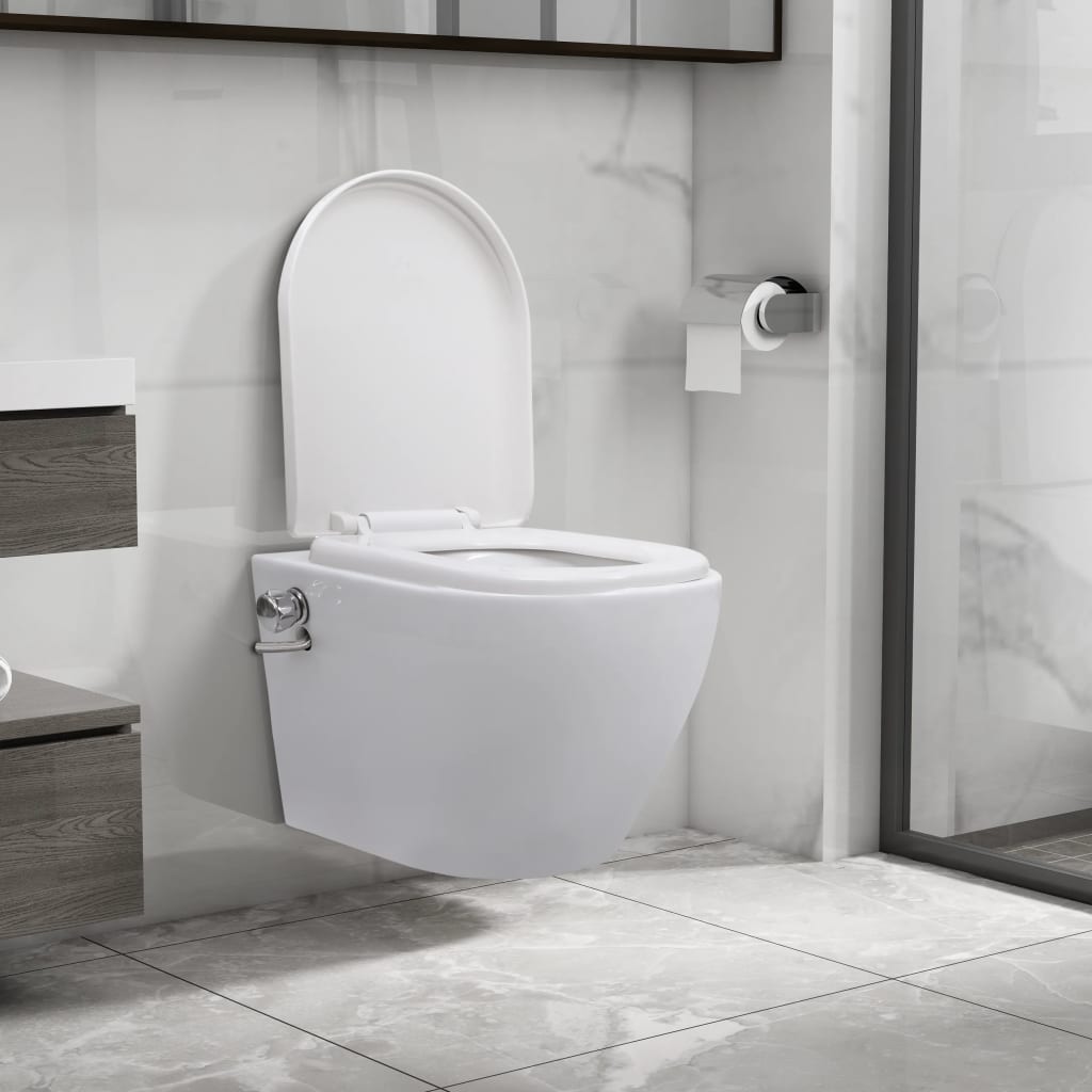 Toilette senza Bordo Sospesa con Funzione Bidet Ceramica Bianca 145781