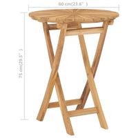 Tavolo da Giardino Pieghevole Ø  60 cm Legno Massello di Teak 49437