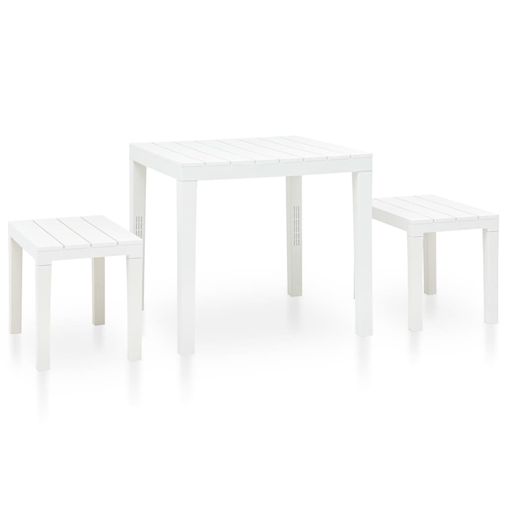 Tavolo da Giardino con 2 Panche in Plastica Bianco cod mxl 34570