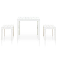 Tavolo da Giardino con 2 Panche in Plastica Bianco cod mxl 34570