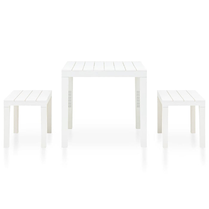 Tavolo da Giardino con 2 Panche in Plastica Bianco cod mxl 34570