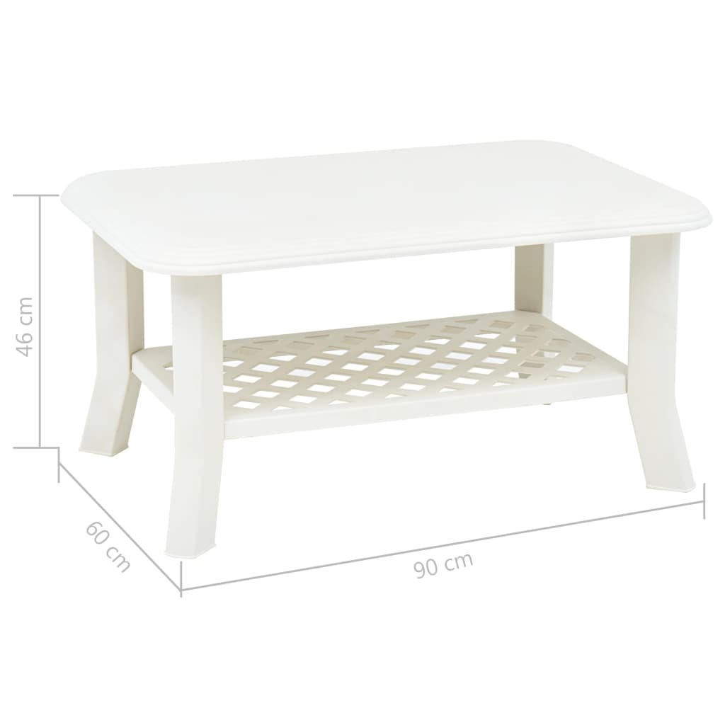 Tavolino da Caffè Bianco 90x60x46 cm in Plastica cod mxl 10241