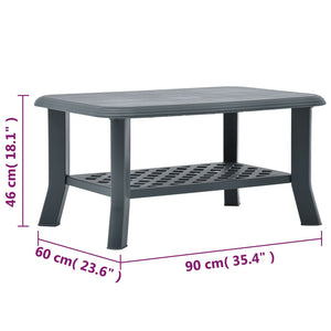 Tavolino da Caffè Verde 90x60x46 cm in Plastica cod mxl 8932