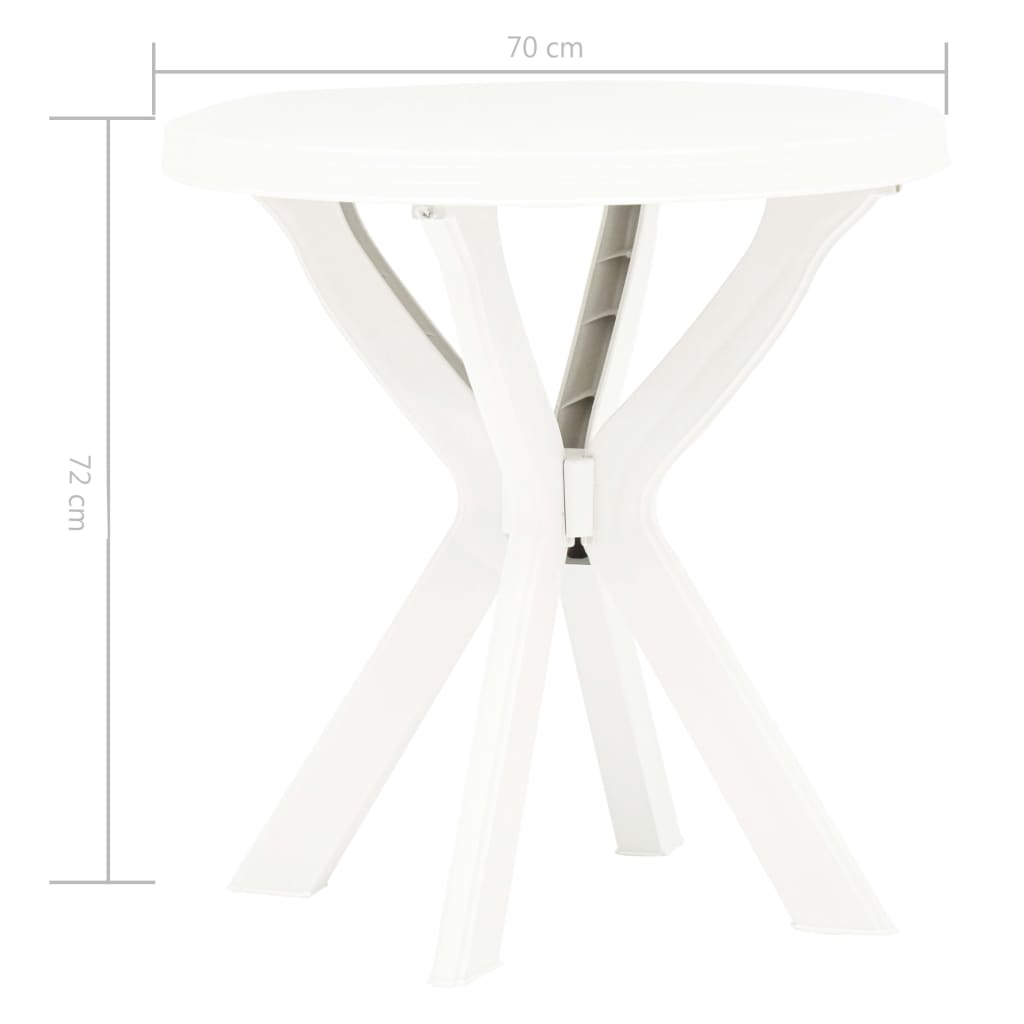 Tavolo da Bistrot Bianco Ø70 cm in Plastica 48796