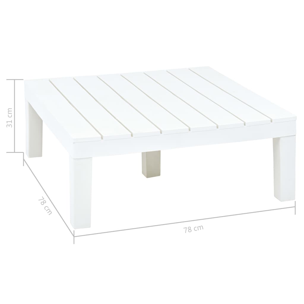 Tavolo da Giardino Bianco 78x78x31 cm in Plastica cod mxl 34194