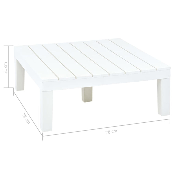 Tavolo da Giardino Bianco 78x78x31 cm in Plastica 48827