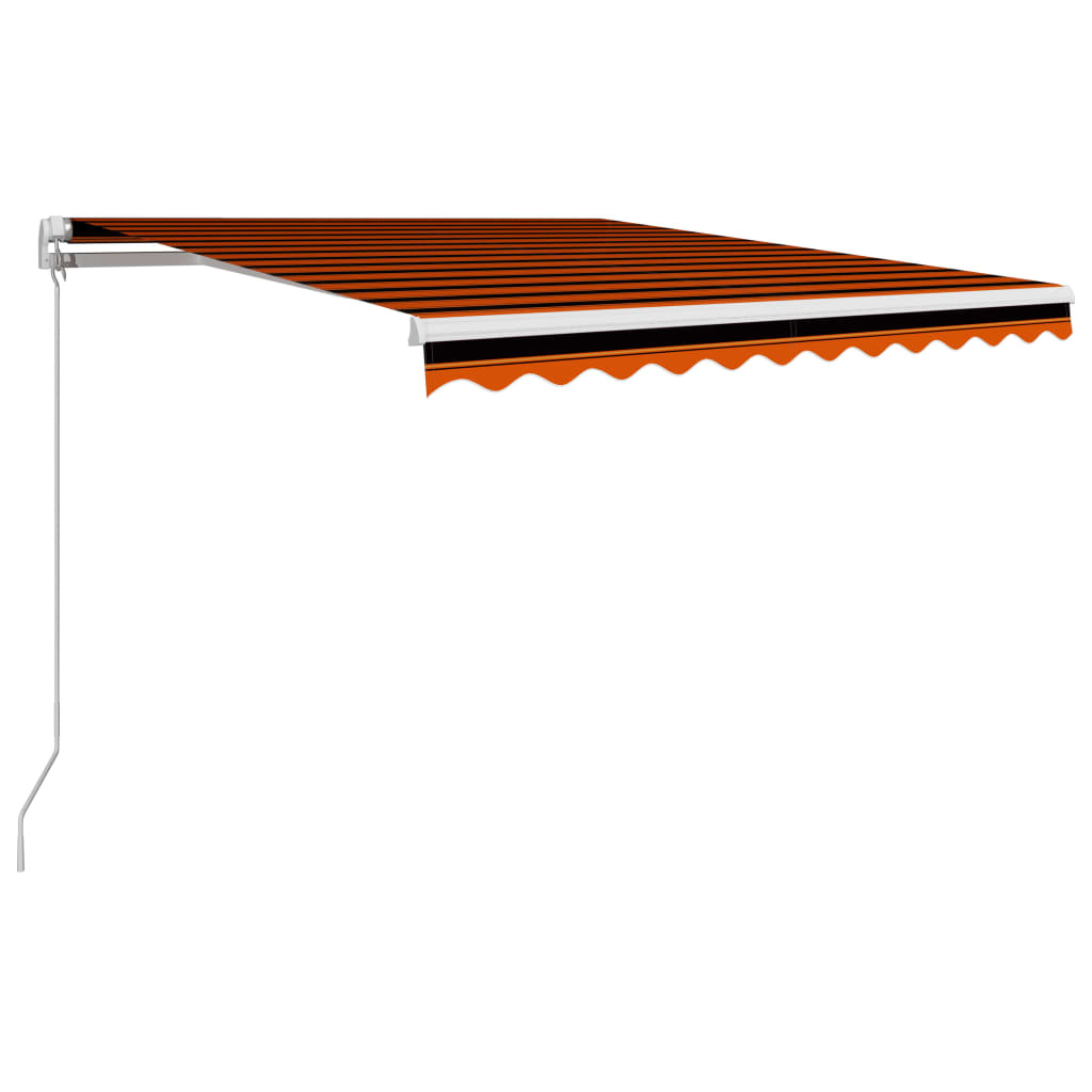 Tenda da Sole Retrattile Manuale 300x250 cm Arancione e Marrone cod mxl 43628