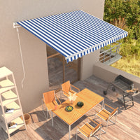 Tenda da Sole Retrattile Automatica 400x300 cm Blu e Bianca cod mxl 65759