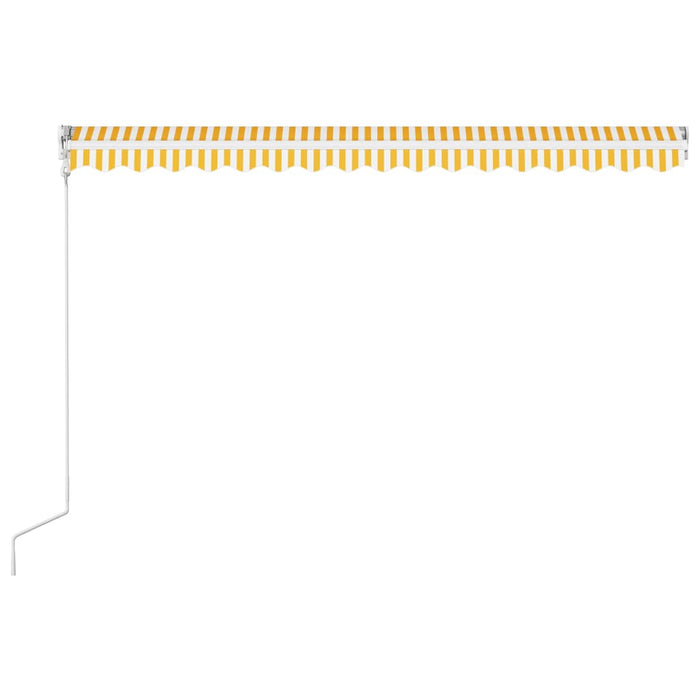 Tenda da Sole Retrattile Automatica 400x300 cm Gialla e Bianca cod mxl 65761