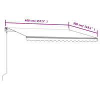 Tenda da Sole Retrattile Automatica 400x300 cm Gialla e Bianca cod mxl 65761