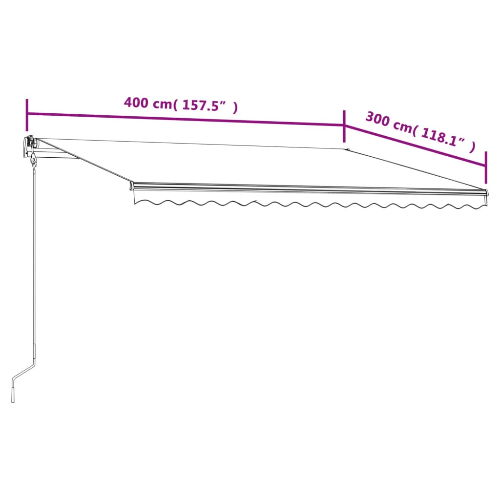 Tenda da Sole Retrattile Automatica 400x300 cm Arancione e Marrone cod mxl 65775