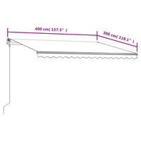 Tenda da Sole Retrattile Automatica 400x300 cm Arancione e Marrone cod mxl 65775