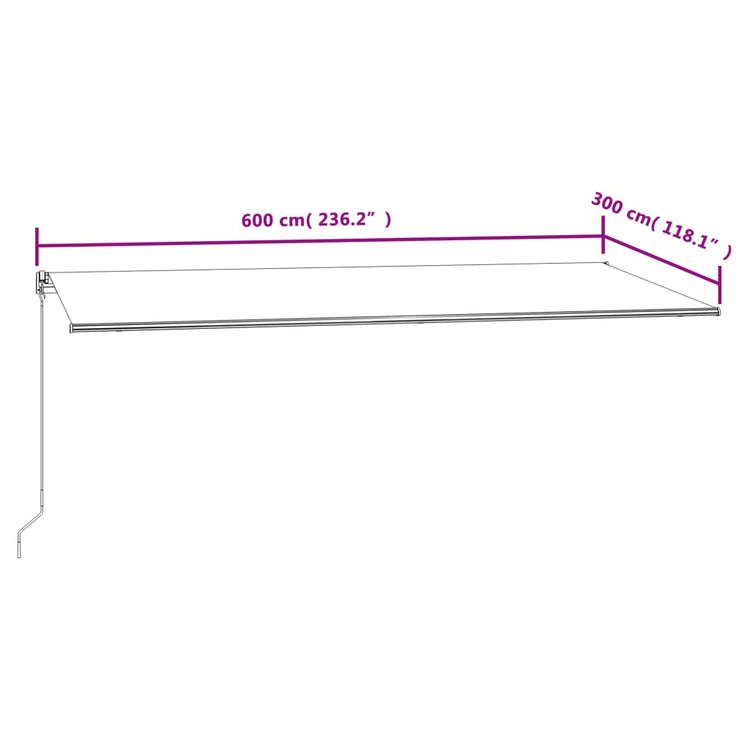 Tenda da Sole Retrattile Automatica 600x300 cm Crema cod mxl 52613