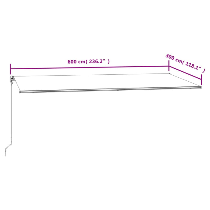 Tenda da Sole Retrattile Automatica 600x300 cm Crema