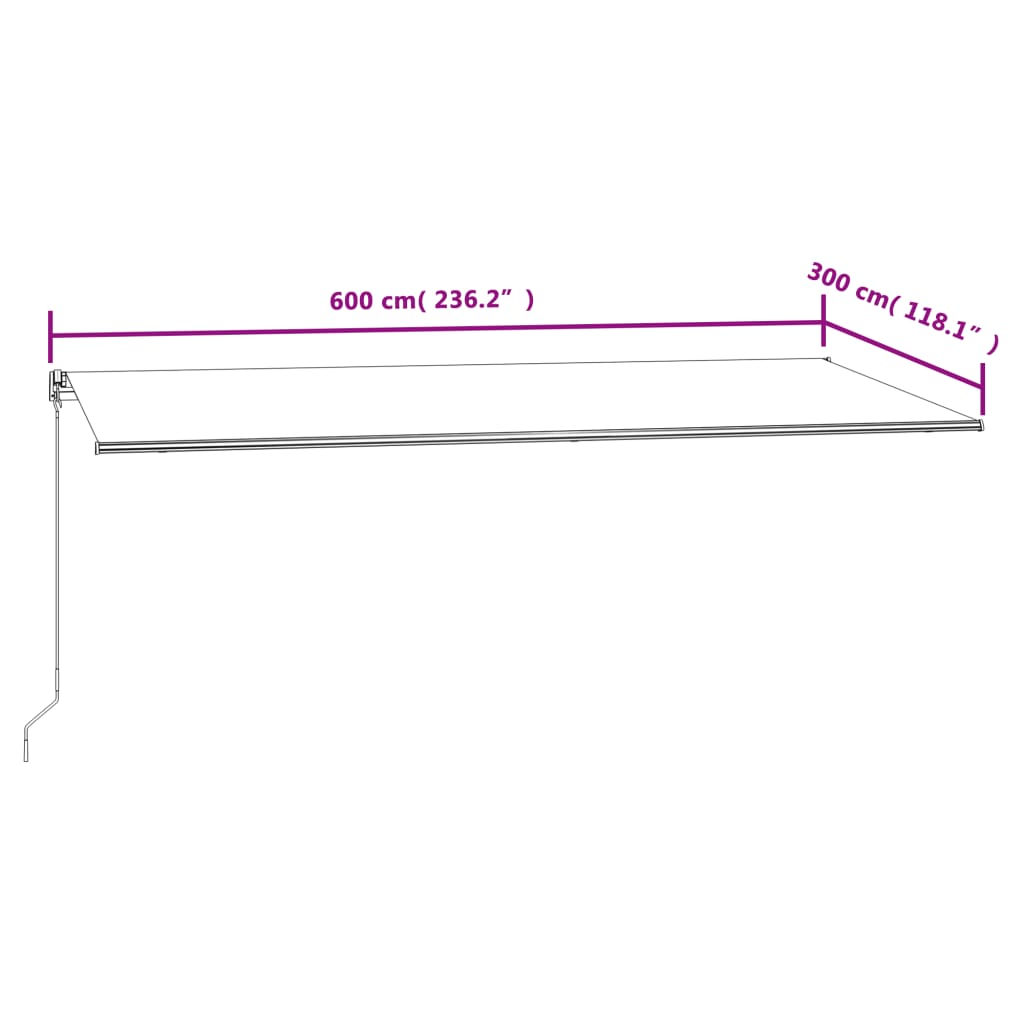 Tenda da Sole Retrattile Automatica 600x300 cm Antracite cod mxl 52601