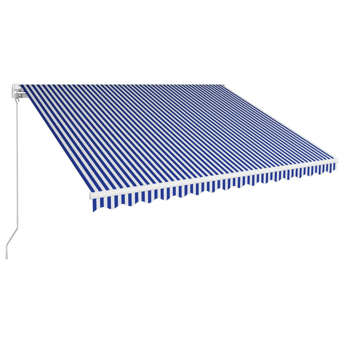 Tenda da Sole Retrattile Manuale 450x300 cm Blu e Bianca