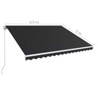 Tenda da Sole Retrattile Manuale 450x300 cm Antracite