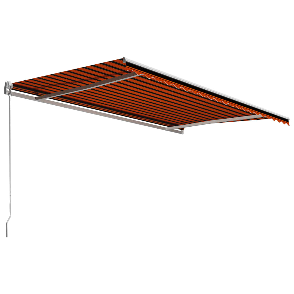 Tenda da Sole Retrattile Manuale 500x300 cm Arancione e Marrone cod mxl 68346