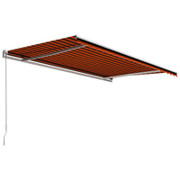 Tenda da Sole Retrattile Manuale 500x300 cm Arancione e Marrone cod mxl 68346