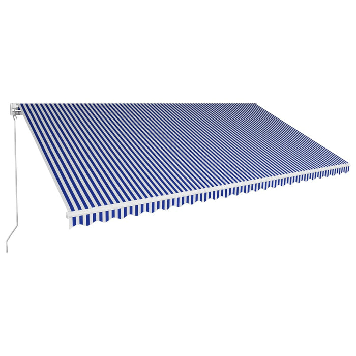 Tenda da Sole Retrattile Manuale 600x300 cm Blu e Bianca cod mxl 43638