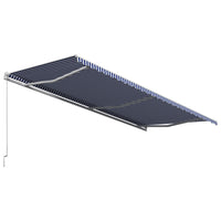 Tenda da Sole Retrattile Manuale 600x300 cm Blu e Bianca cod mxl 43638