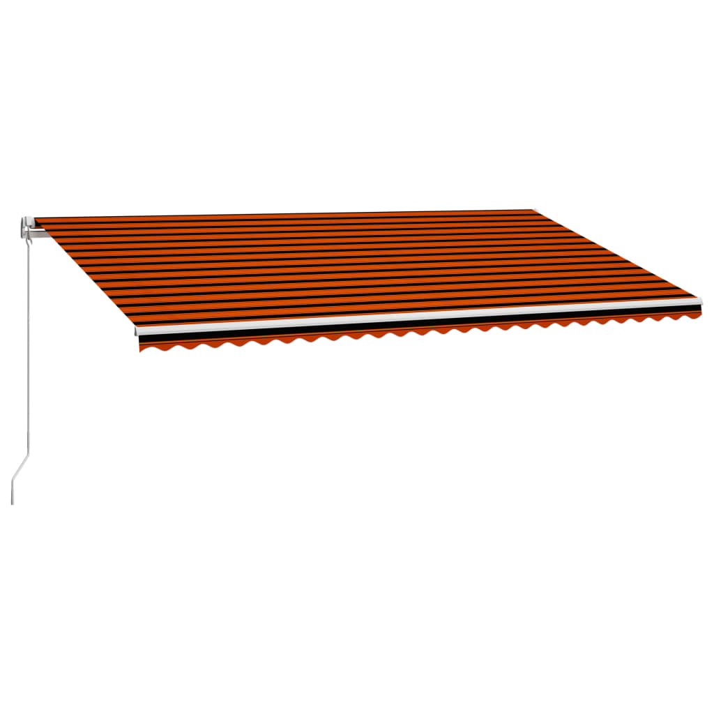 Tenda da Sole Retrattile Manuale 600x300 cm Arancione e Marrone cod mxl 43630