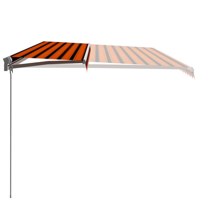 Tenda da Sole Retrattile Manuale 600x300 cm Arancione e Marrone cod mxl 43630