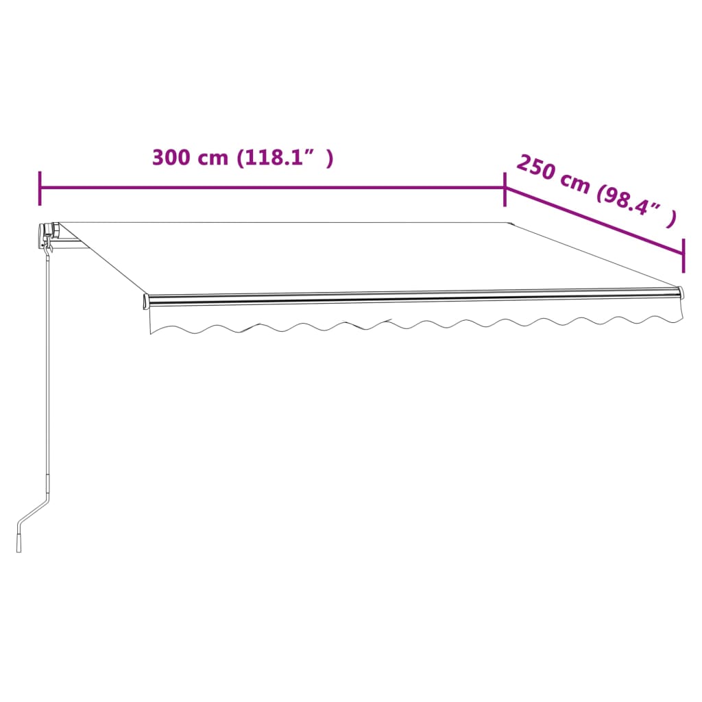 Tenda da Sole Retrattile Automatica 350x250 cm Blu e Bianca