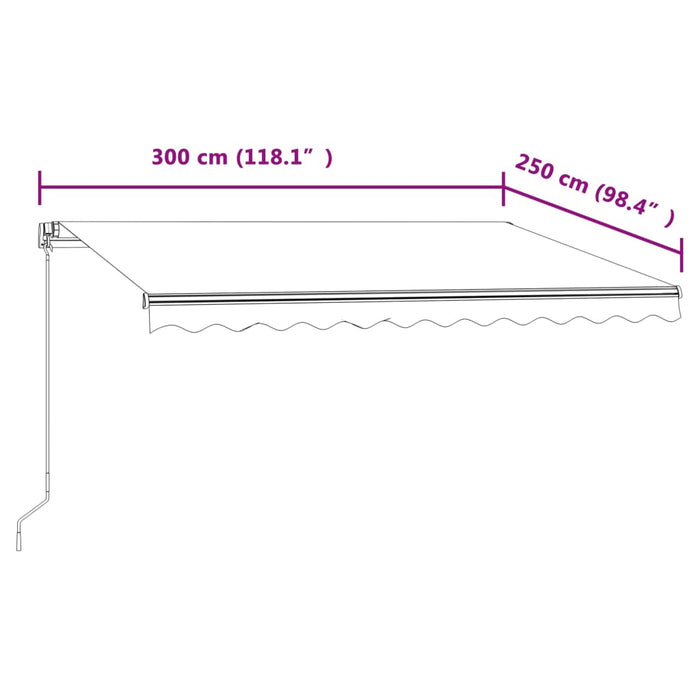 Tenda da Sole Retrattile Automatica 350x250 cm Blu e Bianca