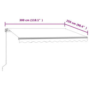 Tenda da Sole Retrattile Automatica 350x250 cm Antracite cod mxl 43611