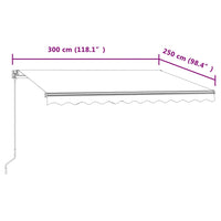 Tenda da Sole Retrattile Automatica 350x250 cm Antracite 3051229