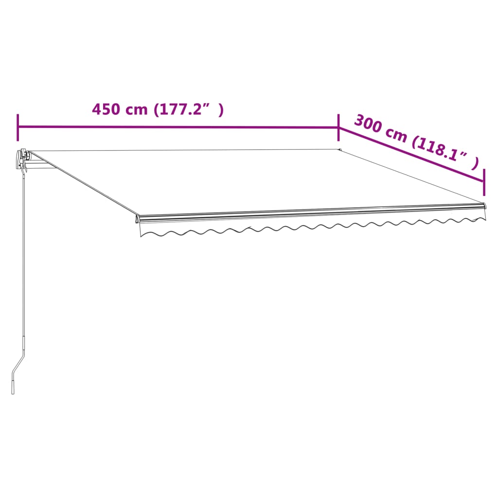 Tenda da Sole Retrattile Automatica 450x300 cm Arancione e Marrone