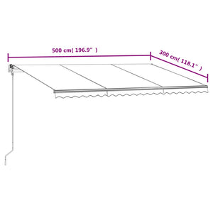 Tenda da Sole Retrattile Automatica 500x300 cm Antracite cod mxl 60837