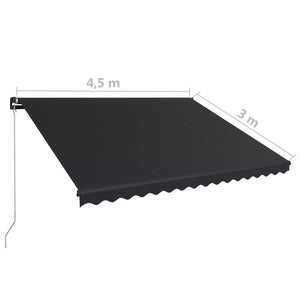 Tenda da Sole Retrattile Manuale 450x300 cm Antracite cod mxl 43614