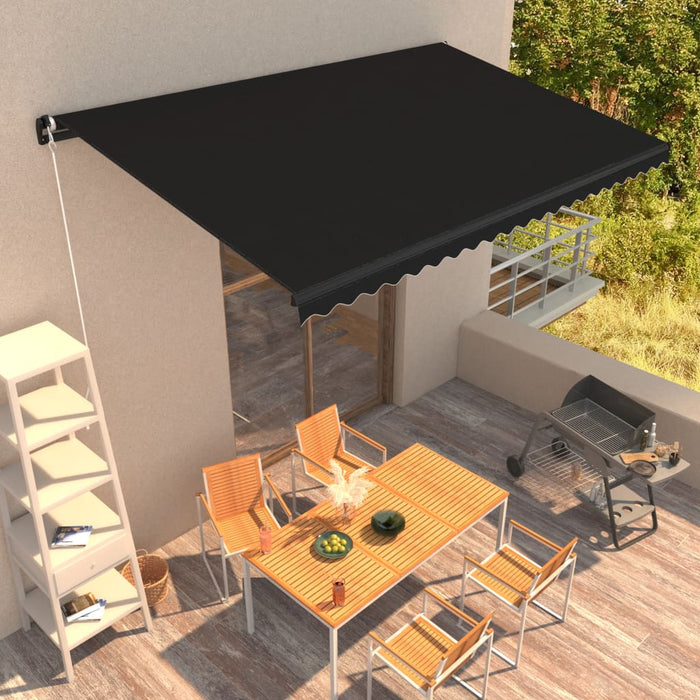 Tenda da Sole Retrattile Manuale 450x300 cm Antracite cod mxl 43614