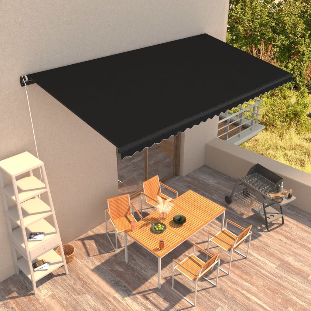 Tenda da Sole Retrattile Manuale 600x300 cm Antracite 3051242