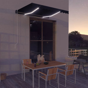 Tenda da Sole Retrattile Manuale con LED 300x250 cm Antracite cod mxl 51558