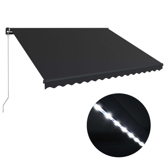 Tenda da Sole Retrattile Manuale con LED 400x300 cm Antracite cod mxl 62019