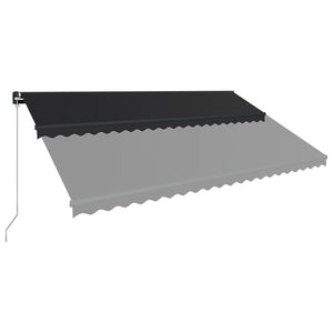 Tenda da Sole Retrattile Manuale con LED 500x300 cm Antracite cod mxl 55588