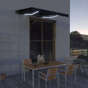 Tenda da Sole con Sensore Vento e LED 300x250 cm Antracite cod mxl 43735