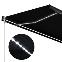 Tenda da Sole Retrattile Sensore Vento LED 500x300cm Antracite