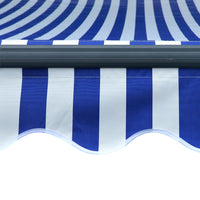 Tenda da Sole Retrattile Manuale con LED 500x300cm Blu e Bianco 3051271