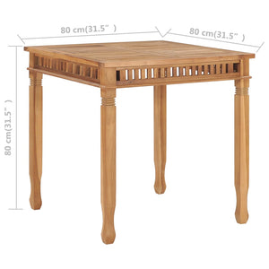 Tavolo da Pranzo per Giardino 80x80x80 cm in Massello di Teak cod mxl 34433